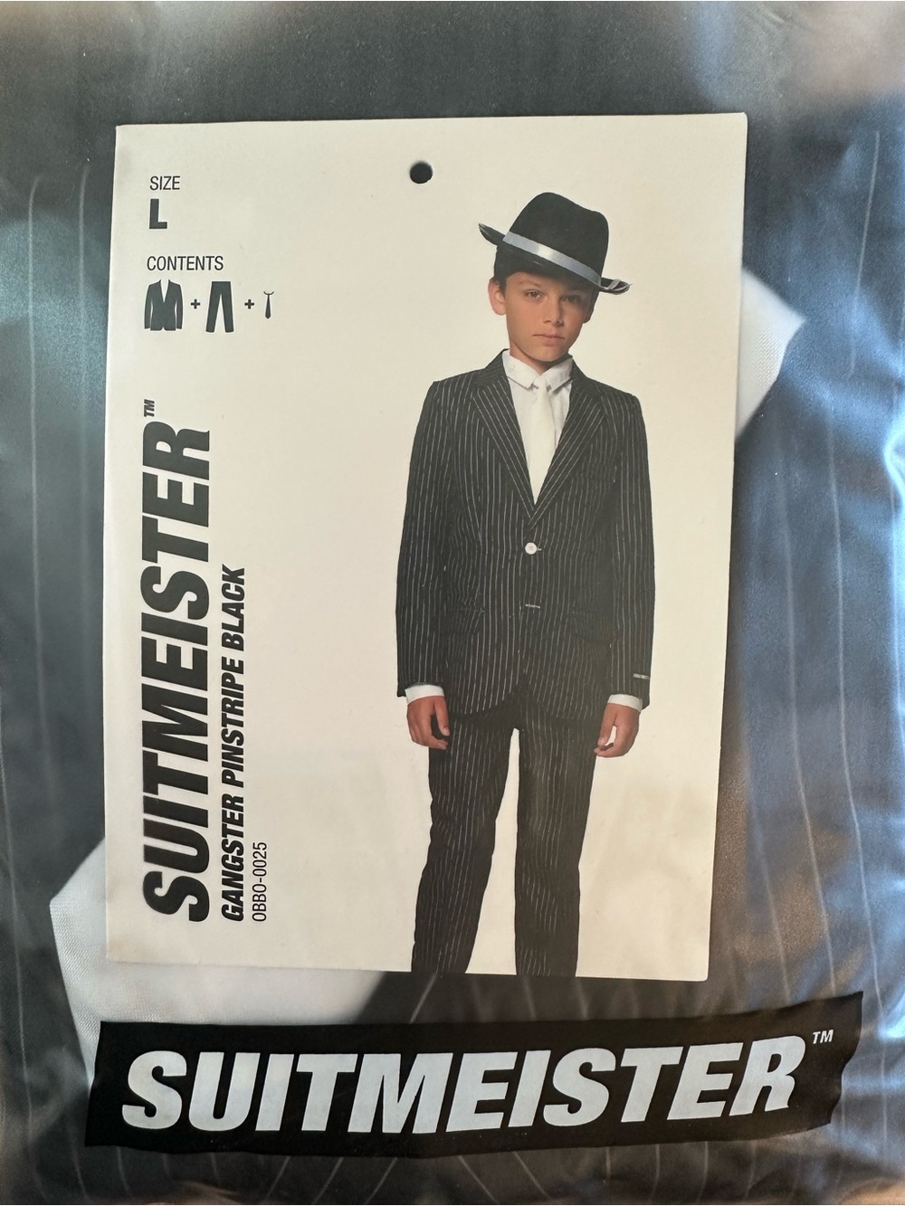 Suitmeister Boys' Black Pinstripe Suit Set